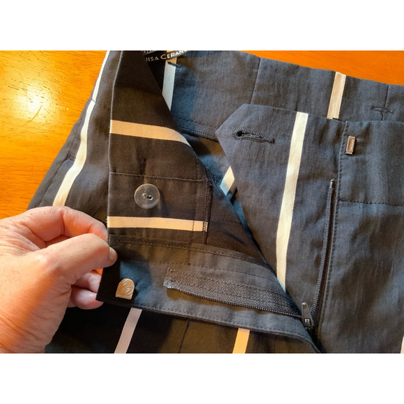 Luisa Cerano Cropped Pants Size 6 Black and White - Picture 10 of 10